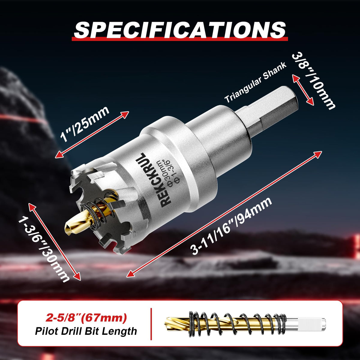 LinkMejor 1-3/16" (30mm) TCT Carbide Hole Saw Kit for Metal - Heavy Duty Hole Cutter Drill Bits Set with 2 Titanium/Step Pilot Drill Bits & L-Wrench, Cuts Stainless Steel, Iron, Aluminum, Wood