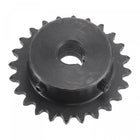24 Tooth Roller Sprocket, #25 Chain Single Strand 1/4" Pitch, 10mm Bore Black Oxide C45 Carbon Steel, 4x1.8mm Keyway with Set Screws for ISO 04C