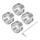 Set Screw Shaft Collar for 8mm Shaft, 4pcs Clamping Collars 14mm OD, 8mm Thickness, Aluminum Alloy Clamp-On Collar with M4 Set Screws and a Wrench
