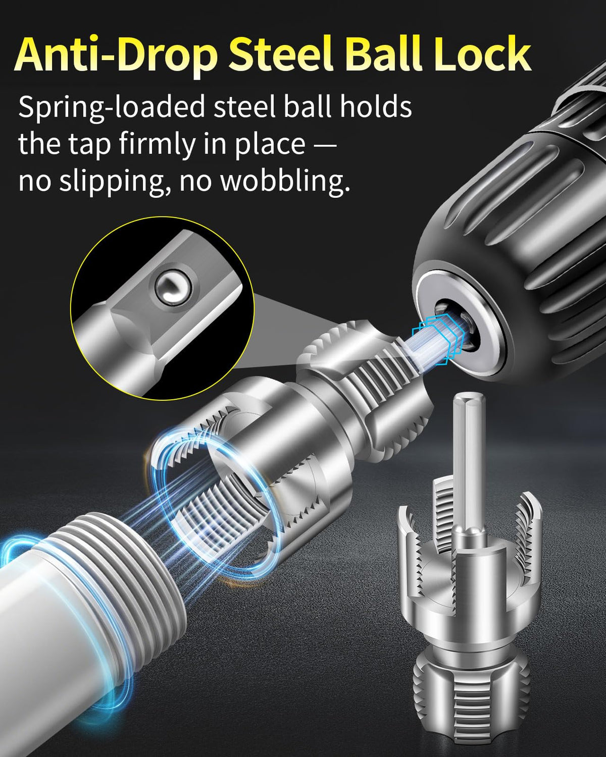 LinkMejor 3-Piece PVC Pipe Threading Tool, 1/2, 3/4 e 1 Pollice