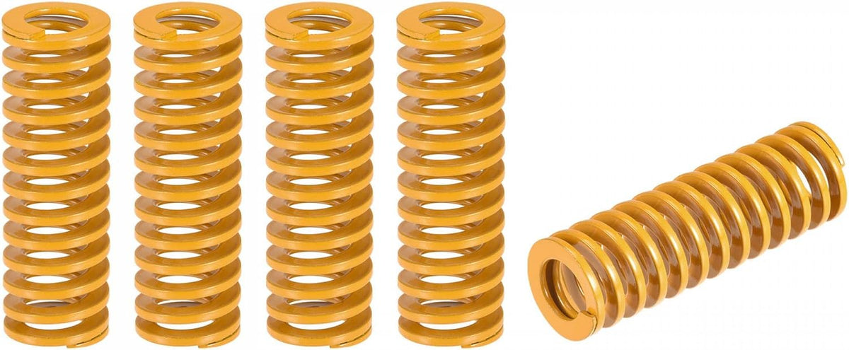 3D Printer Die Spring, 20mm OD 60mm Long 5pcs Spiral Stamping Light Load Compression Mould Die Springs for 3D Printer Electric Part, Yellow