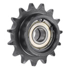 Chain Idler Sprocket, 10mm Bore 3/8" Pitch 15 Tooth Tensioner, Black Oxide Finish C45 Carbon Steel with Insert Double Bearing for ISO 06B Chains