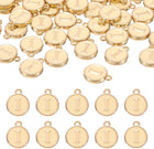 LinkMejor 52pcs Letter Charm, Enamel Letter Pendants, Alphabet I Pendants Double Sided Beads Charm for DIY Bracelet Necklace Pendants Earring Jewelry, Champagne Gold