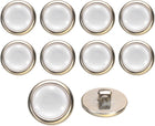 10Pcs 21mm Round Resin Vintage Clothes Sewing Button Metal Coat Buttons Craft Accessories for Garment Coat Decoration Crafts DIY Project, White