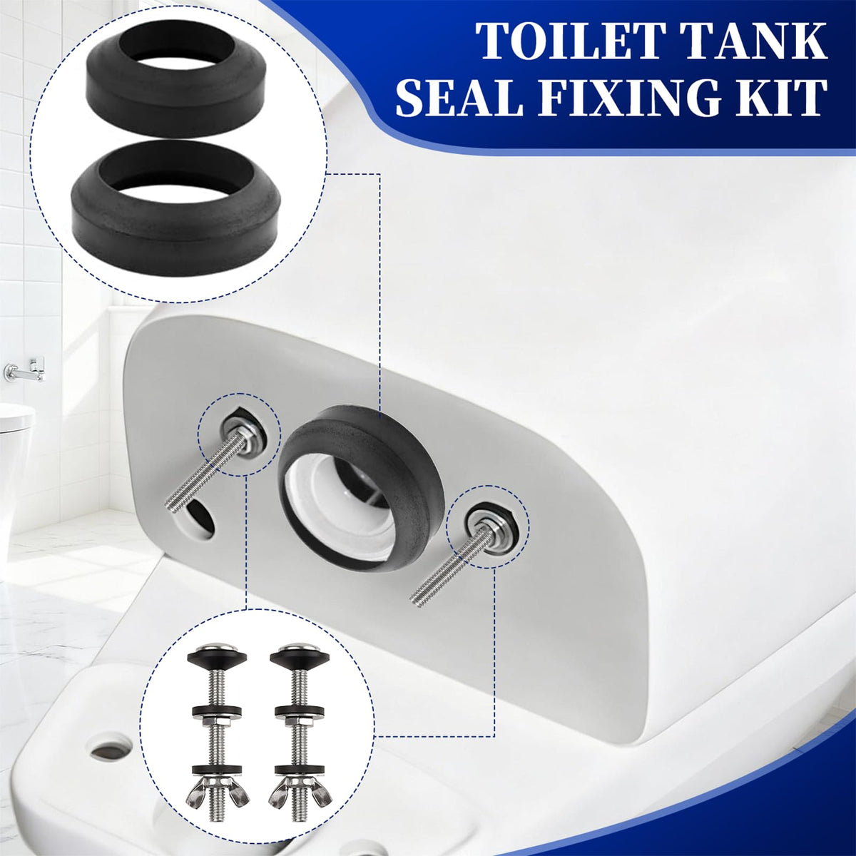 Universal Toilet Tank Bolts & Rubber Gaskets