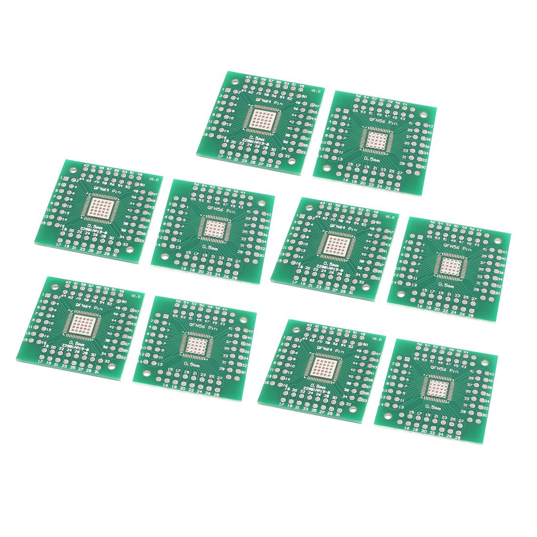 10Pcs Surface Mounted Devices SMT QFN56 QFN64 0.5mm to DIP56 DIP64 2.54mm IC PCB Adapter Converter