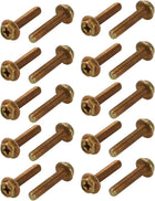 20Pcs M6x30mm Yellow Zinc Plated 4.8 Grade Phillips Drive Serrated Flange Hex Head Bolt