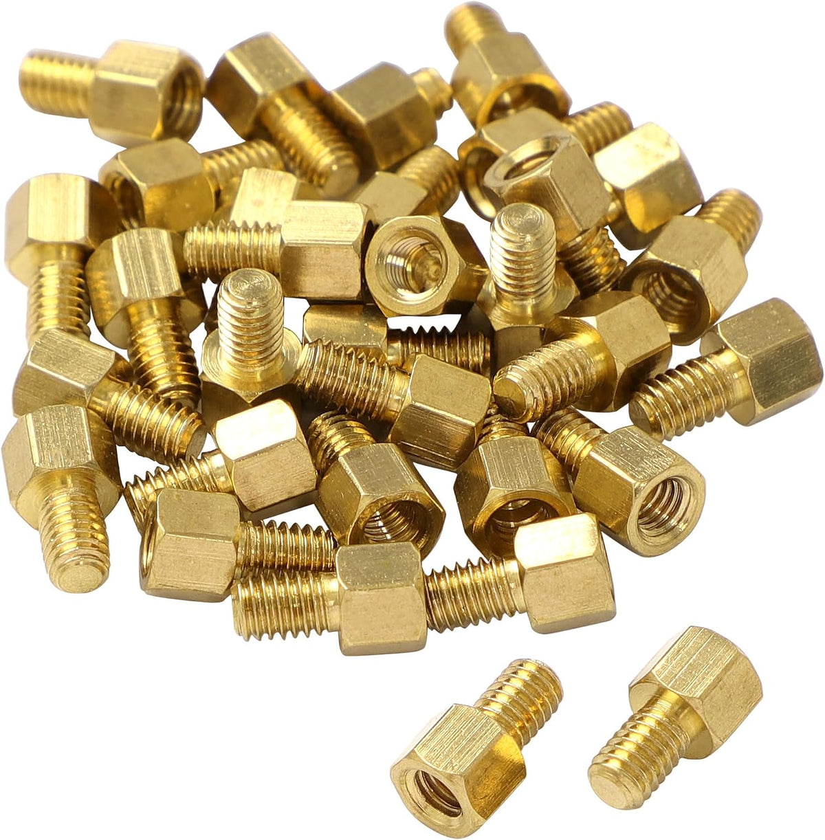30PCS M4 x 5mm + 6mm Male-Female Thread Brass Spacer Standoff Hexagonal Hex Standoff Spacer for DIY Computer Build, Electronic Projects, PCB Circuit Board