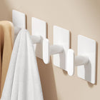 Ganchos de toalla adhesivos LinkMejor: Colgador de pared extra fuerte de 20 libras, blanco, paquete de 4