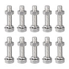 M8 x 35mm Hex Head Screws Bolts, Nuts, Flat & Lock Washers Kits, 304 Stainless Steel Fully Thread Hexagon Bolts 10 Sets