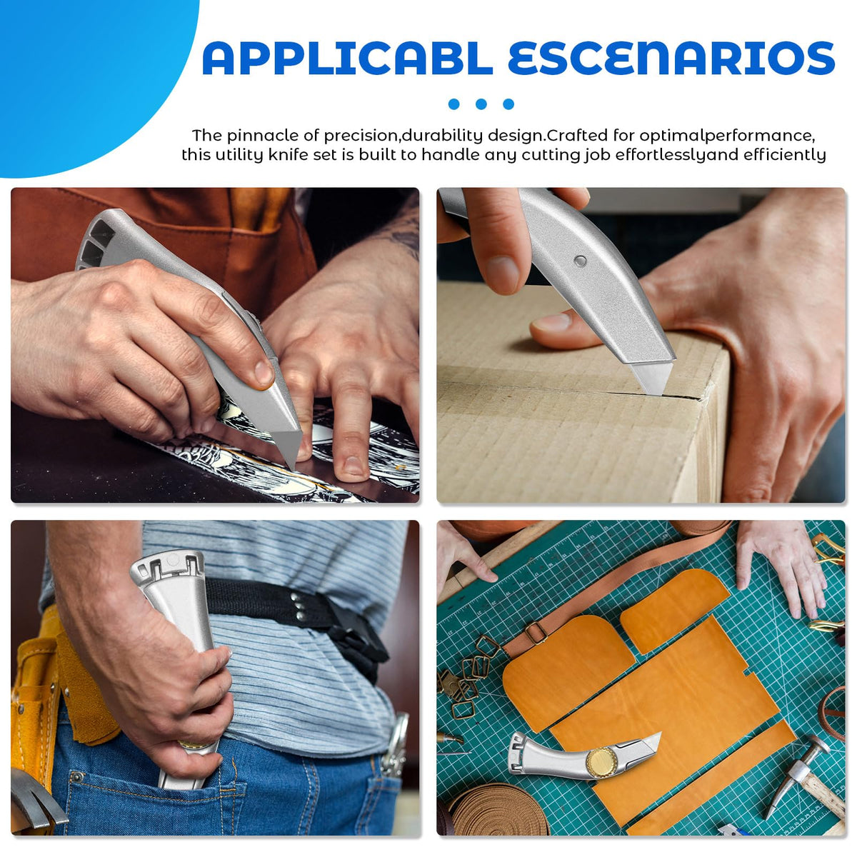 2-Pack Zilveren Vastmes Roofing Mes,LinkMejor Navajas para Roofing