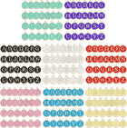 208 Pcs Letter Charm, Alloy A-Z Initial Charm Round Alphabet Pendant for Necklace Bracelet Earring Jewelry Making Diy, Black+White+Pink+Blue+Yellow+Red+Purple+Green