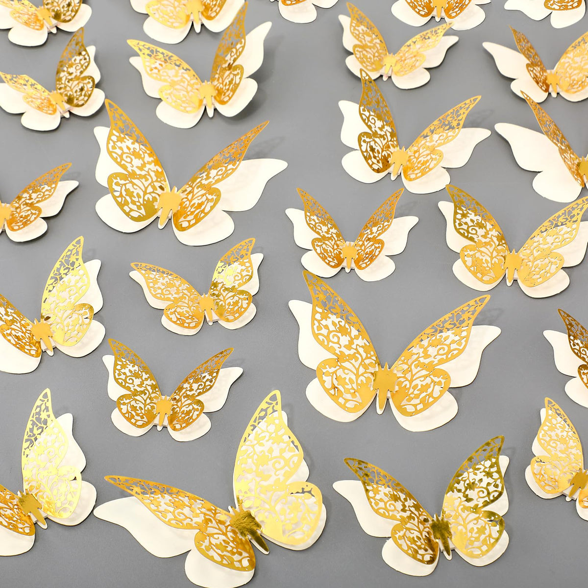 LinkMejor 120 Pieces 3D Layered Butterfly Wall Decor