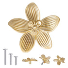 LinkMejor 16 Pack Mattguld koppar blomstercabinetshandtag, 2.4 tum
