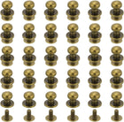 60Pcs 7mm Chicago Screws, Round Head Button Leathercraft Rivets for DIY Leather Crafting Decoration Handbag Shoes Belt Repair, Bronze