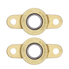 2Pcs TF10 Pillow Block Bearings for 10mm Diameter Shaft, Self Aligning 2-Bolt Flange Bearing, Copper Housing, (ABEC 3)