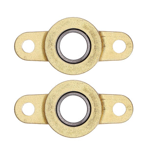 2Pcs TF10 Pillow Block Bearings for 10mm Diameter Shaft, Self Aligning 2-Bolt Flange Bearing, Copper Housing, (ABEC 3)