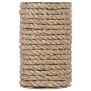 LinkMejor Jute Rope, 50 Feet 8mm Natural Heavy Duty Twine for Crafts, Cat Scratch Post, Bundling, dan Hanging