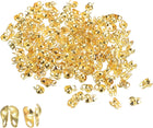 720Pcs Beads Tips Knot Covers, 7.7mm Metal Open Bead Tips Clamshell Fold-Over Bead Covers for Jewelry Making DIY, Gold