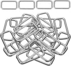 LinkMejor 36Pcs Metal Rectangular Ring Buckles, Square Loop Buckles for Straps Webbing Belt Attachments for Handcrafted Bags and Purses(2" x 3/4", Silvery)