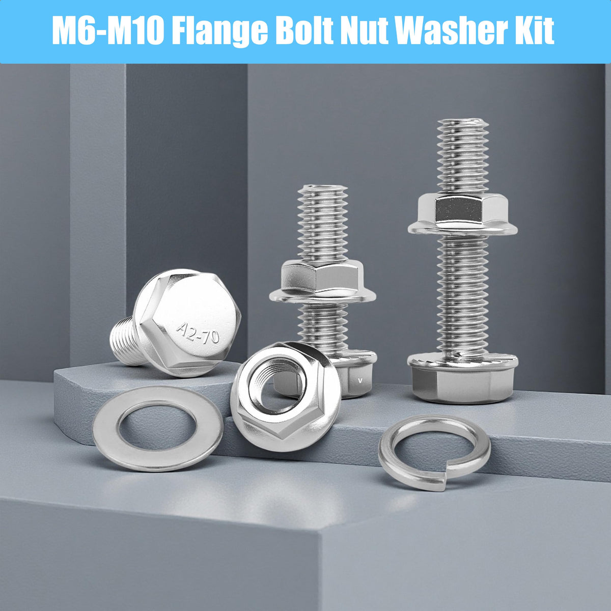 284Pcs M6/M8/M10 flangbollmutter skruvadapter kit