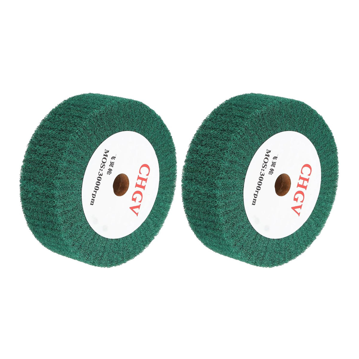2pcs 150x50x20mm 180 Grit Non-Woven Polishing Burnishing Wheel Nylon Wire Drawing Abrasive Flap Wheel for Surface Treatment Stainless Steel Copper Aluminum Green