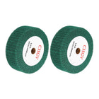 2pcs 150x50x20mm 180 Grit Non-Woven Polishing Burnishing Wheel Nylon Wire Drawing Abrasive Flap Wheel for Surface Treatment Stainless Steel Copper Aluminum Green