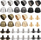 LinkMejor 12x7mm Rivet Studs Screw Back Flat Hollow Feet Stud Spike for Leather Craft DIY 5 Colors 20pcs