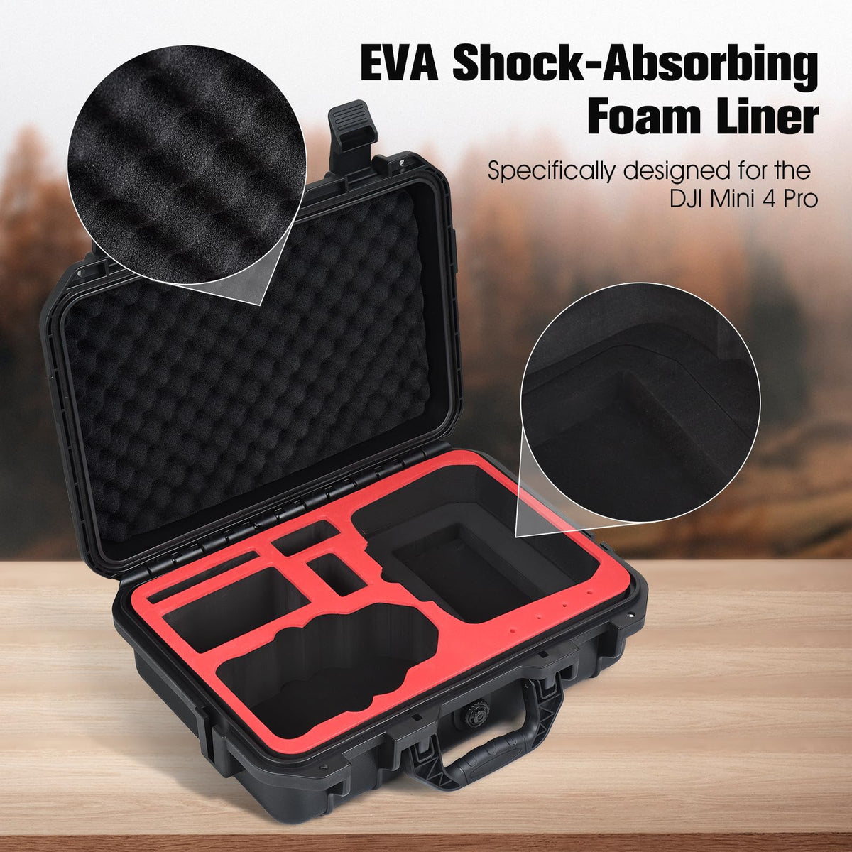 LinkMejor kovaklipsi DJI Mini 3/Mini 4 Pro:lle, vesitiivis kovaklipsi muovikumilla