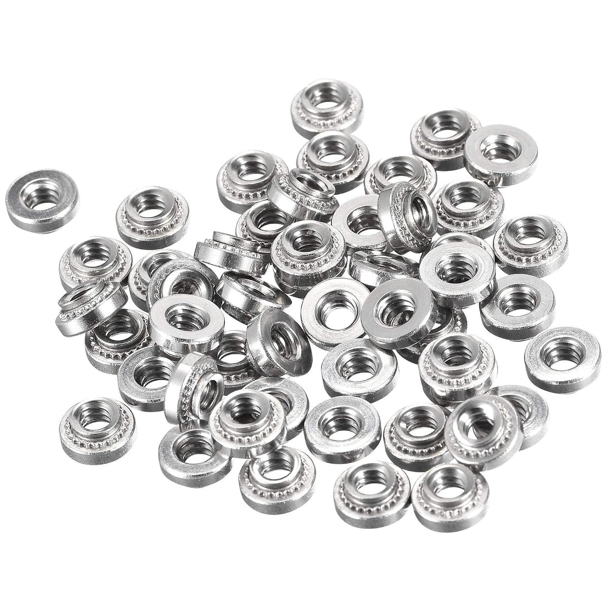 Self -Clinching Nuts,#6-32 x 0.11-Inch Stainless Steel Rivet Nut Round Head Steel Metal Sheet Mounting Hardware Fastener 100pcs