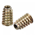 M6x20mm Furniture Screw-in Nut Zinc Alloy Threaded Insert Nuts for Wood 15pcs