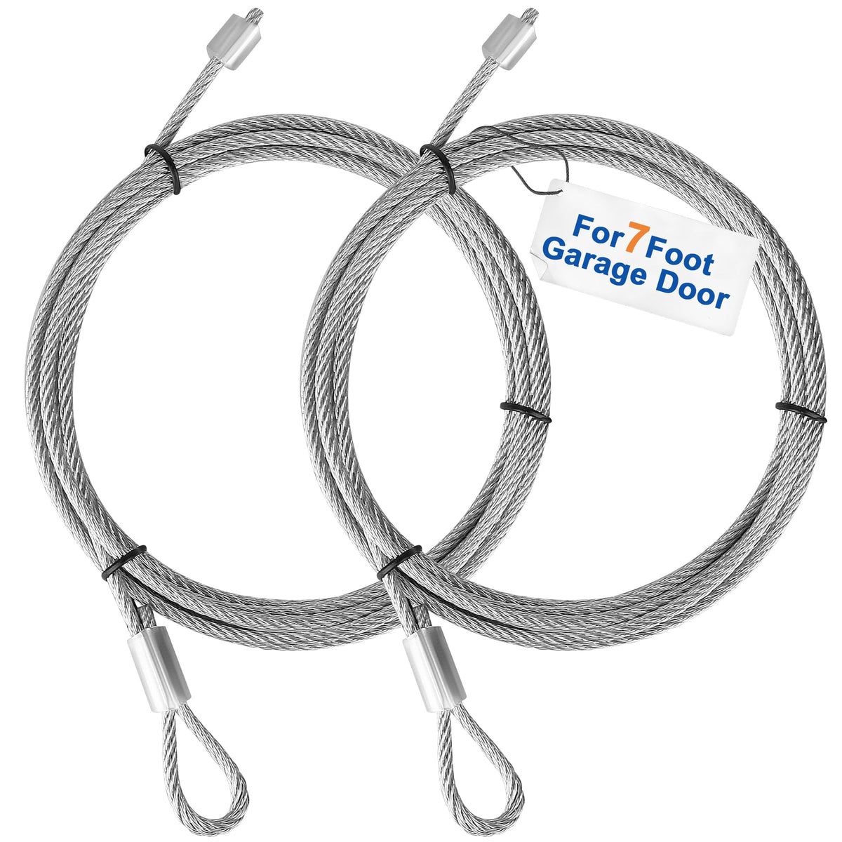 Garage Door Cables for 7 Ft Door, 8 Ft 6 Inch Long Cable Replacement for Torsion Springs, Garage Door Repair Kit Upgrades of Your Garage Door Springs & Wires Connect Easily to Drums & Bottom Brackets