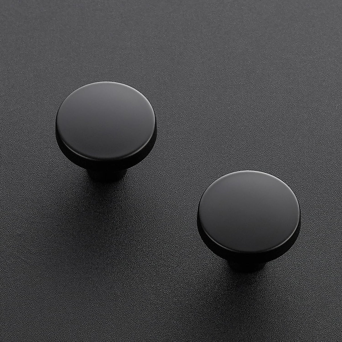 LinkMejor Negru Mat Bucățițe de Cabinet Solid Pulls Gaură Singură 5 Pack