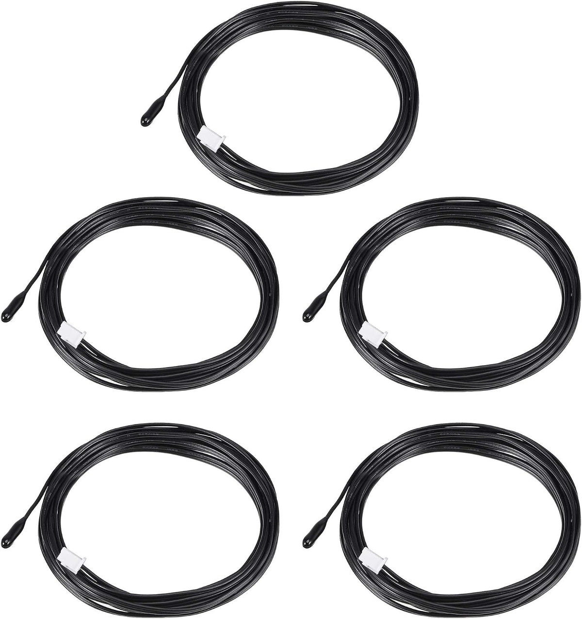 5pcs 10K NTC Temperature Sensor Probe 6.6ft Digital Thermometer Extension Cable