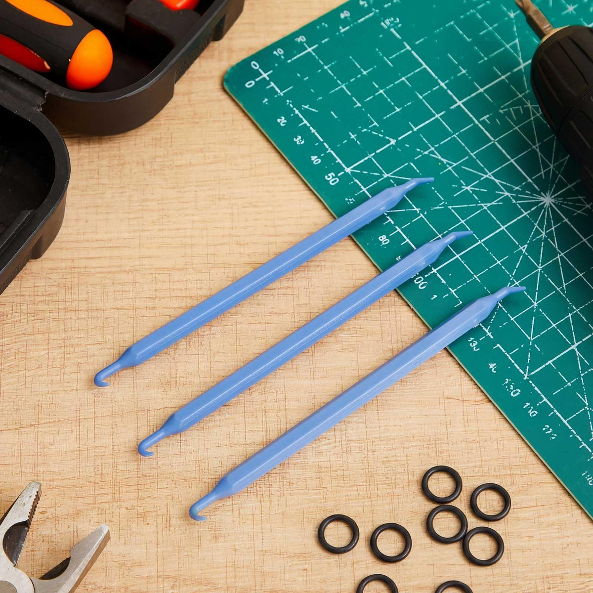 LinkMejor 5 stk. Plast O-formet ring vælge sæt Ikke-skrabende værktøj, Blå