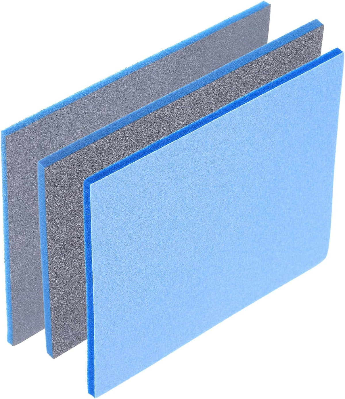 3pcs Sanding Sponge Block Set, 500-600/800-1000/1800-2000 Grit Sanding Sponge Pad Soft Foam Wet Dry Hand Sander Block Sandpaper for Model Metal Wood Furniture Polishing