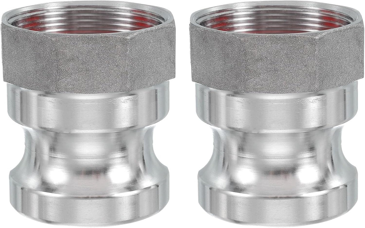 2 Pack 2" Aluminum Cam Lock Fittings - Male Adapter x Female NPT Thread, Quick Disconnect Coupling Cam Lock Hose Fitting, Corrosion Resistant (Part A Cam Groove Type)