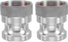 2 Pack 2" Aluminum Cam Lock Fittings - Male Adapter x Female NPT Thread, Quick Disconnect Coupling Cam Lock Hose Fitting, Corrosion Resistant (Part A Cam Groove Type)