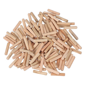LinkMejor Wooden Dowel Pins 3/16" x 1" (5mm x 25mm) Straight Dowel Rods Wood Fluted Dowels Rods for Crafts Furniture DIY Hardwood Count 150