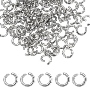 160pcs Open Jump Rings, 6mm Stainless Steel Split O Rings 1.2mm Thick Connector Ring for Bracelet Necklace Pendant Jewelry Keychain DIY Craft Making, Silver