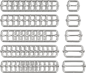 Slides Buckles, Metal Rectangle Adjuster Triglides Slide Buckle, Roller Pin Buckles Slider Strap Adjuster