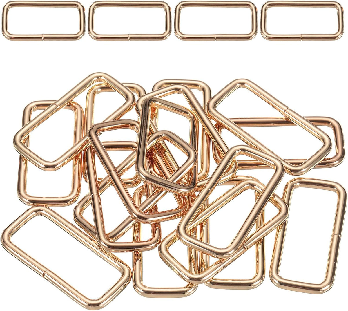 Metallinen suorakulmainen nauhabuckle, neliönaukko macrame-korujen ompeluprojekteille