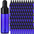 リンクマイョル 100 Pcs ガラス滴下瓶ミニ空ボトル、ブルー、5 ml
