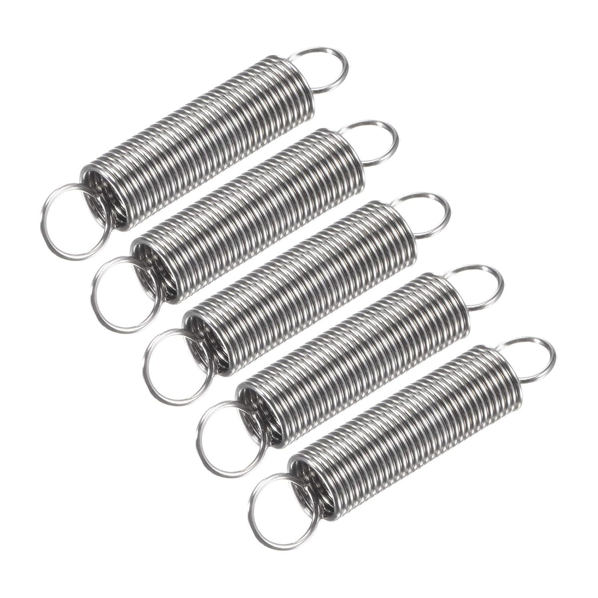 Compression Spring,8mm OD,0.8mm Wire Size,51mm Extended Length,30mm Free Length,304 Stainless Steel,2.9Lbs Load Capacity,Silver, Pack of 5