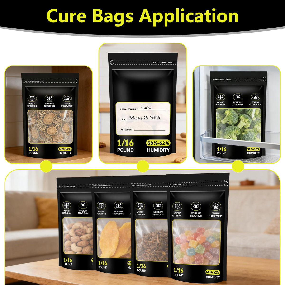 15 Pack 1 Ounce Terpene Îmbătrânire și Stocare Saci