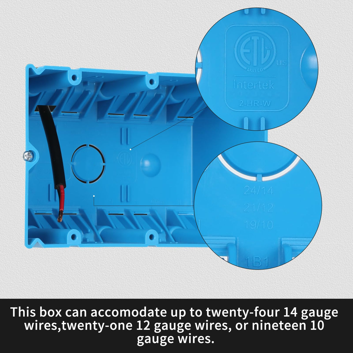 LinkMejor Single Gang Adjustable PVC Electrical Box, 21 cu. in., Blue, 6 Pack