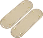 Oval Bag Bottom Shaper Pad, 2Pcs 300 x 100mm PU Leather Bags Cushion Base for Crochet Knitting Handbag, Golden