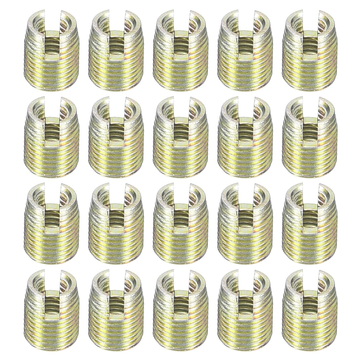 50Pcs Threaded Inserts, M3-0.5x6 & M5-0.8x6 Zinc Plated Carbon Steel Self Tapping Thread Insert Reinforce Repair Tool for Automotive Industry