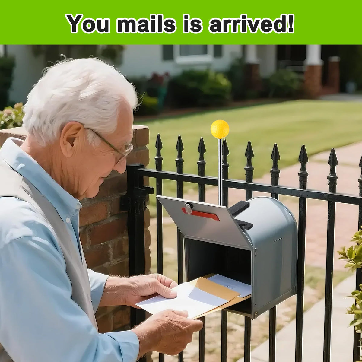1 Pack Mailbox Notification Device, Gult