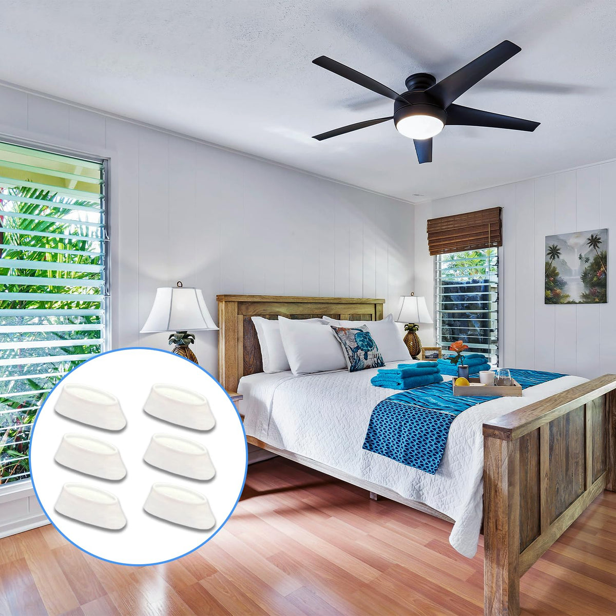 6stk Dimmer Switch Knapper, Erstatningsuniversal Dimmer Knap til Loftlys & Vægskift, PETG Material Split Slider, Hvid, Kompatibel med Lutron Skylark Fan Control